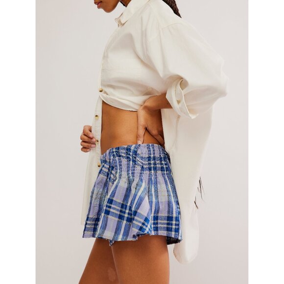 Free People! High Time Micro Skort in Blue Combo NWT! - Picture 4 of 10